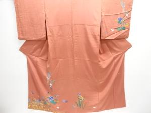 作家物　草花模様訪問着(重ね衿付き)